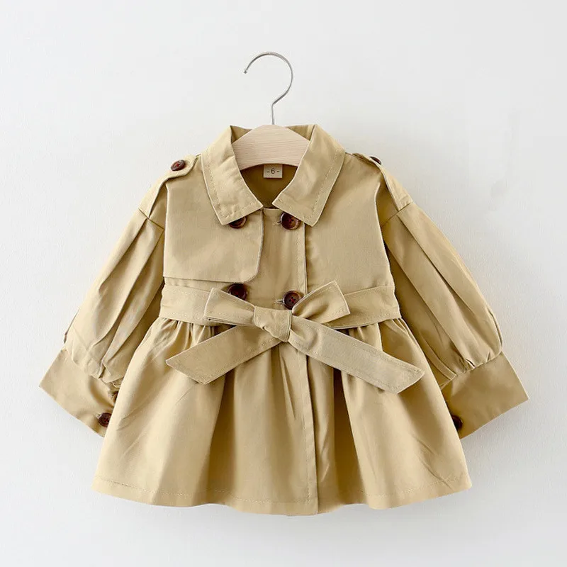 

Fashion Baby Trench Coat Cotton Autumn Spring Infant Girls' Clothing Girls' Jacket Belt Coat Baby Coat Girls' Clothing 0-4 Years