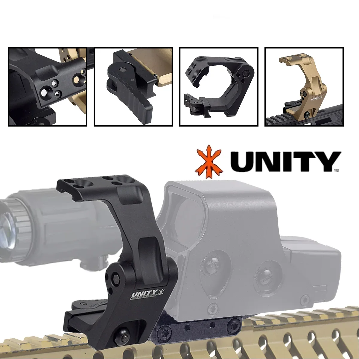 

Tactical UNITY OMNI FTC Magnifier Mount Optic Base G33 G43 551 553 558 QD Lever 2.26" Optical Height Sight Scope Mounts