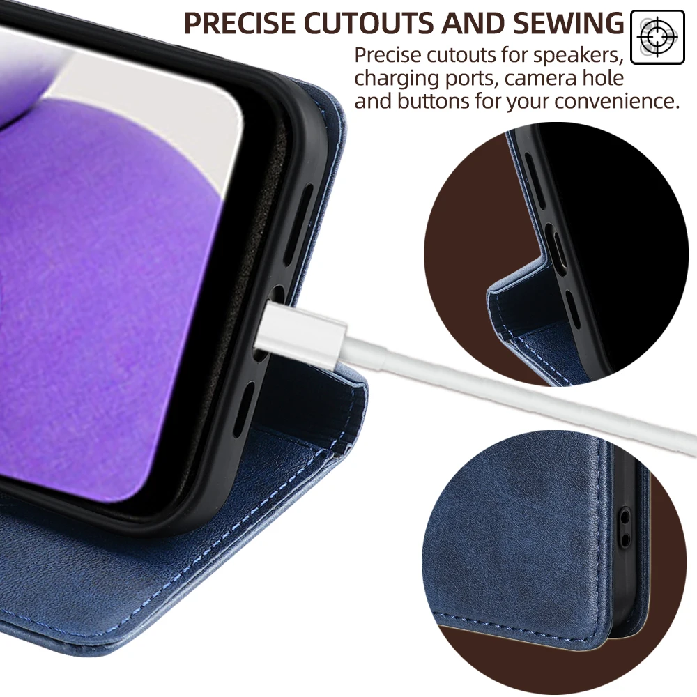Fashion Leather Wallet Case for Samsung Galaxy M34 M33 M53 M14 M54 M32 M23 M04 Magnetic Flip Phone Case with Card Slots Funda