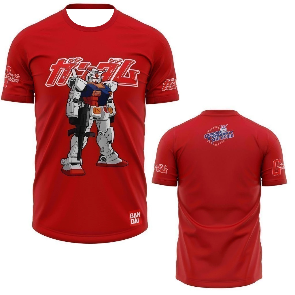 2025 Gundam Crossbone قصيرة الأكمام تي شيرت موضة أنيمي المنتج الرقمية تي شيرت مطبوع انمي ياباني الطرفية رداء علوي غير رسمي #5