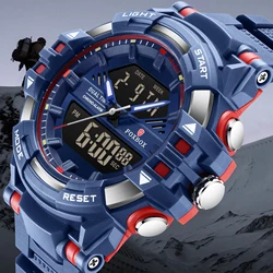 FOXBOX Top Brand Luxury Men's Quartz Wristwatches Casual Business Military Sports Dual Display Watch Men Waterproof Chronograph