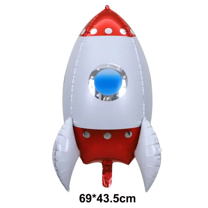 4D Standing Rocket Balloons Space Party Decor Spaceship Balloon Outer Space Theme Birthday Party Decoration Kids Birthday Favors