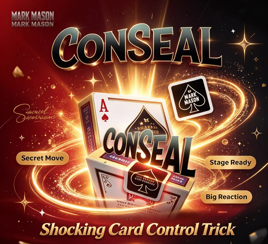 ConSeal Card Magic Trick By Mark Mason Deck Box Seal Vanish & Appear on Chosen Card Close Up Magic Gimmick Magician Props Magia