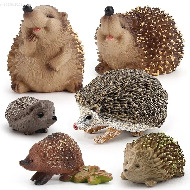 1pcs Cute Action Solid Simulation Hedgehog Wild Animal Model Small Hedgehog Jungle Sandbox Ornaments Kids Gift Home Decor