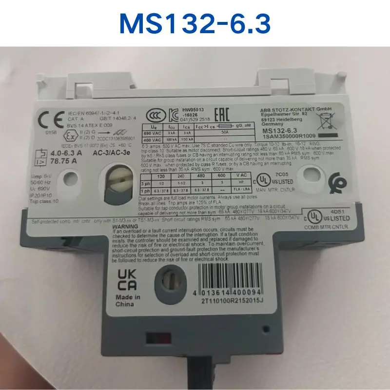 

Second-hand test OK for ABB Protection switch MS132-6.3