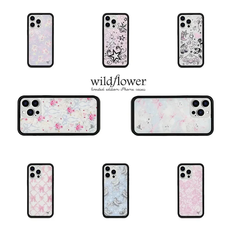 

Fashion 3D Flower Girls Bow Wildflower Phone Case for iPhone 17 16 15 14 13 12 Pro Max plus wf Cartoon Cute Cat Star Cover ﻿﻿﻿