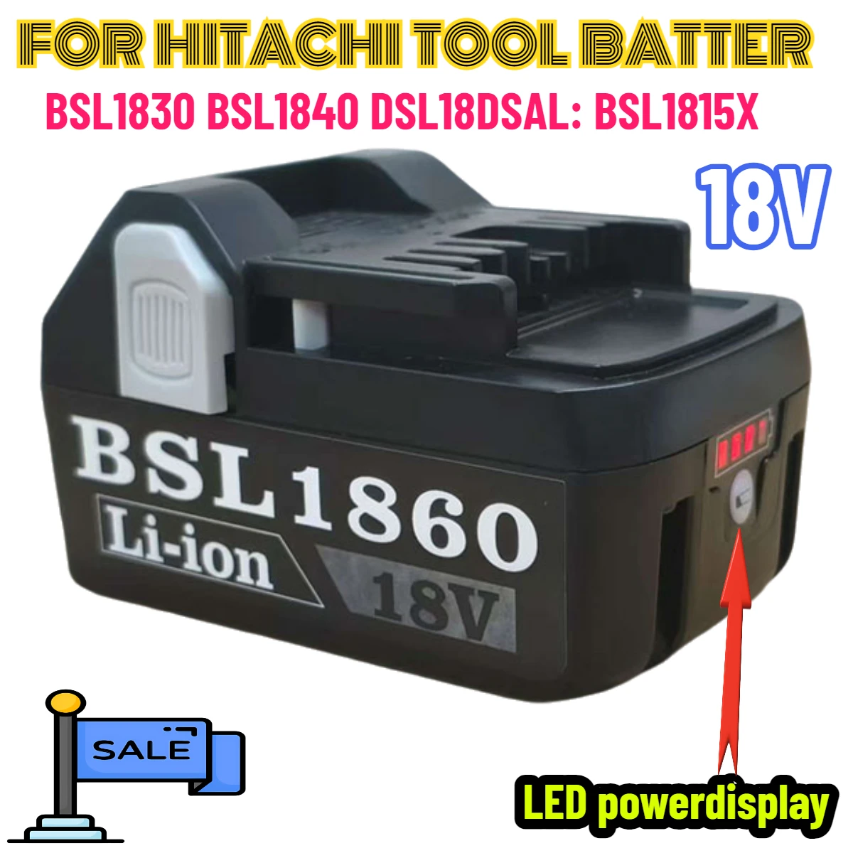 

For Hitachi/HiKOKI 18V Power Tools Li-ion Battery 8000mAh for BSL1830 BSL1850 BSL1860 BCL1815 EBM1830 BSL1840 330139 DS18DBL