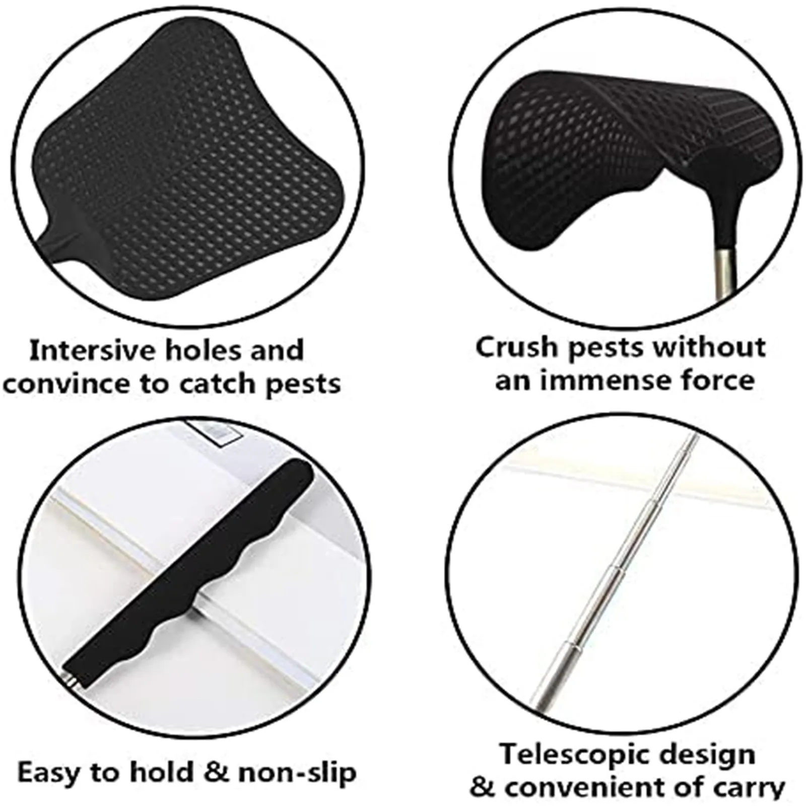 Extendable Fly Swatter Telescopic Mosquito Swat Flexible Mesh Bug Zapper Home Kitchen Patio Pest Control 2026 Trendy Matamoscas