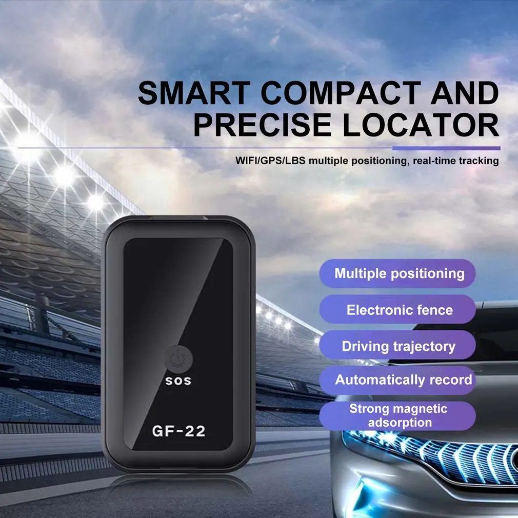 GF22 Magnetic Mini Car GPS Tracker, Dispositivo De Rastreamento De Gravação Anti-Lost, Controle De Voz, WiFi, LBS, Drop Shipping