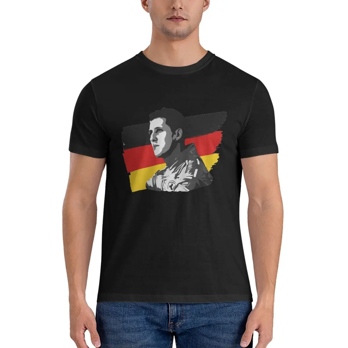 Michael Schumacher Art Men's T Shirts F1 teams drivers Novelty Tees Short Sleeve Crew T-Shirt Cotton Clothes official-website