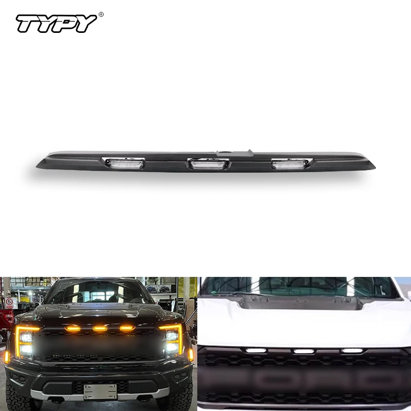 

TYPY For Ford Raptor F-150 F150 2022 2023 Car Front Grille Lights LED DRL Day Running Lamps Wheel Eyebrow Decorative Accessories