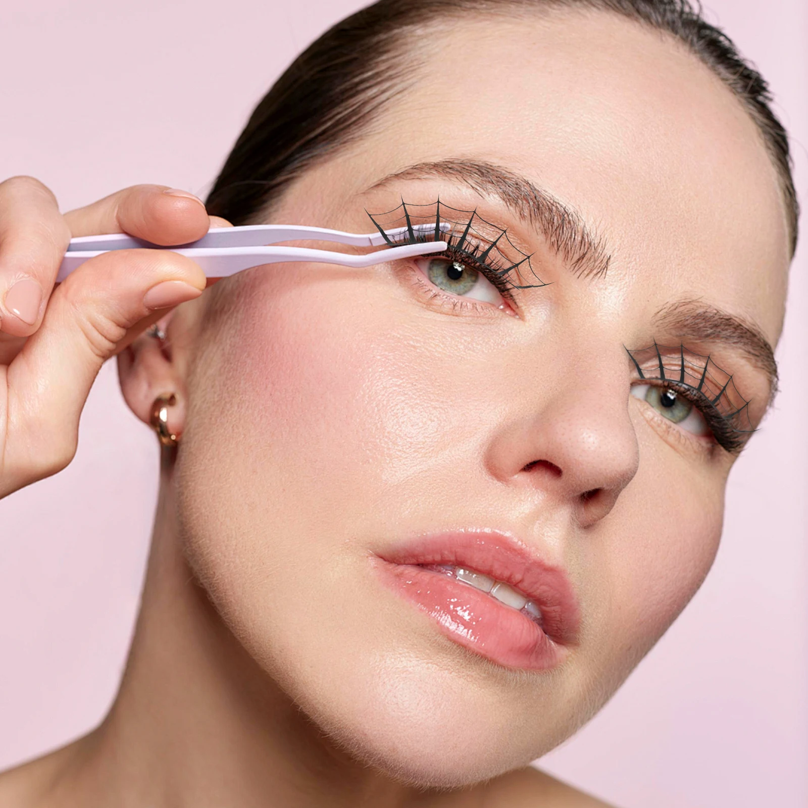 7 pares de pestañas de Halloween, pestañas postizas densas, fáciles de usar, para cosplay, fiesta, festival, maquillaje, accesorio para mujer, pestañas de Halloween