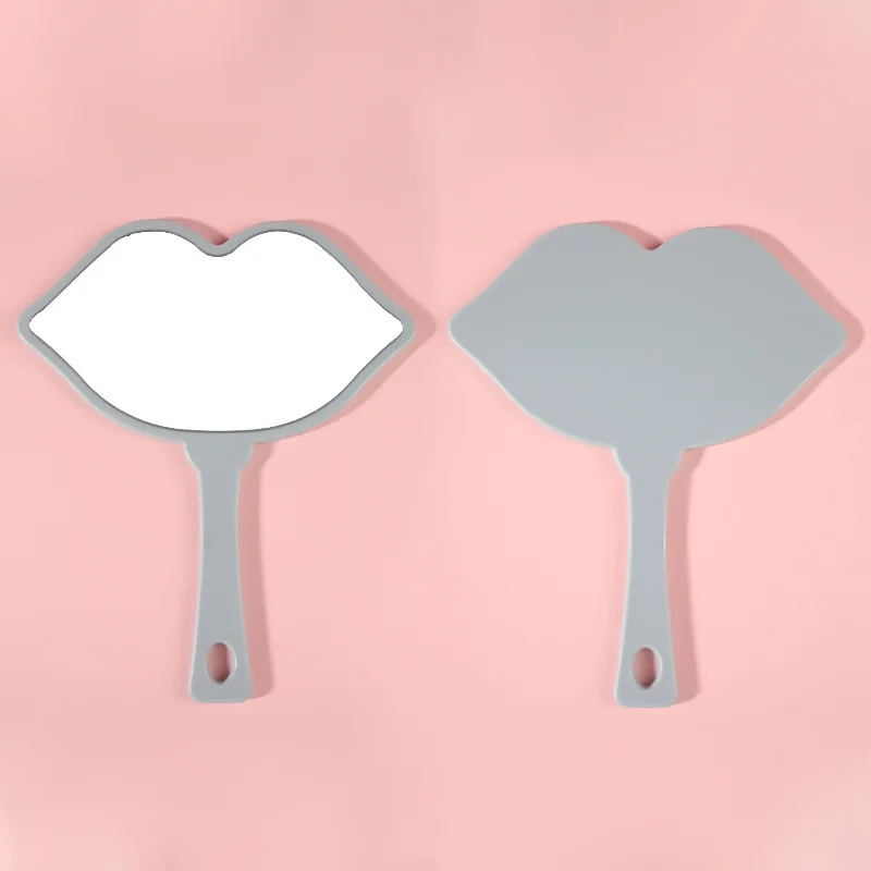 Oversized Lips Shape Hanging Handheld Mirror with Metal Stand for Bathroom Bedroom Vanity Decor Premium Acrylic