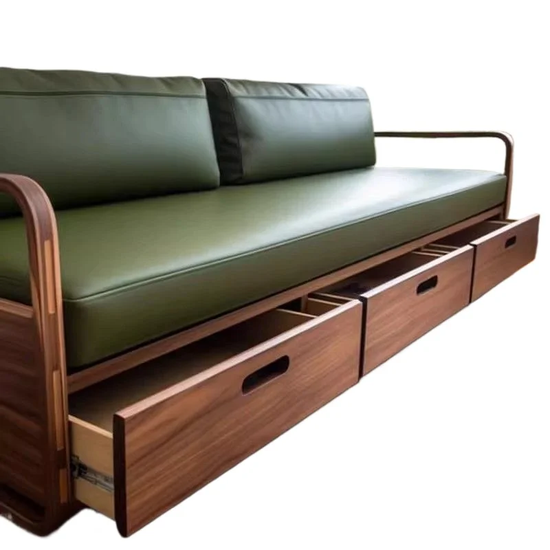 

Modern and simple, North American black beard storage straight-row sofa, new Chinese-style villa homestay light luxury and