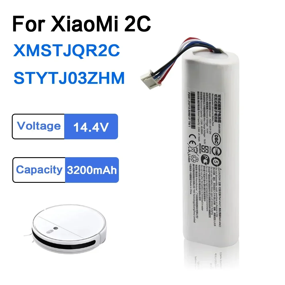 14.4V Replacement Li-ion Battery For Xiaomi Mi Robot Vacuum Mop 2C XMSTJQR2C / STYTJ03ZHM / P2051-4S1P-ZM Battery Pack 18650.00