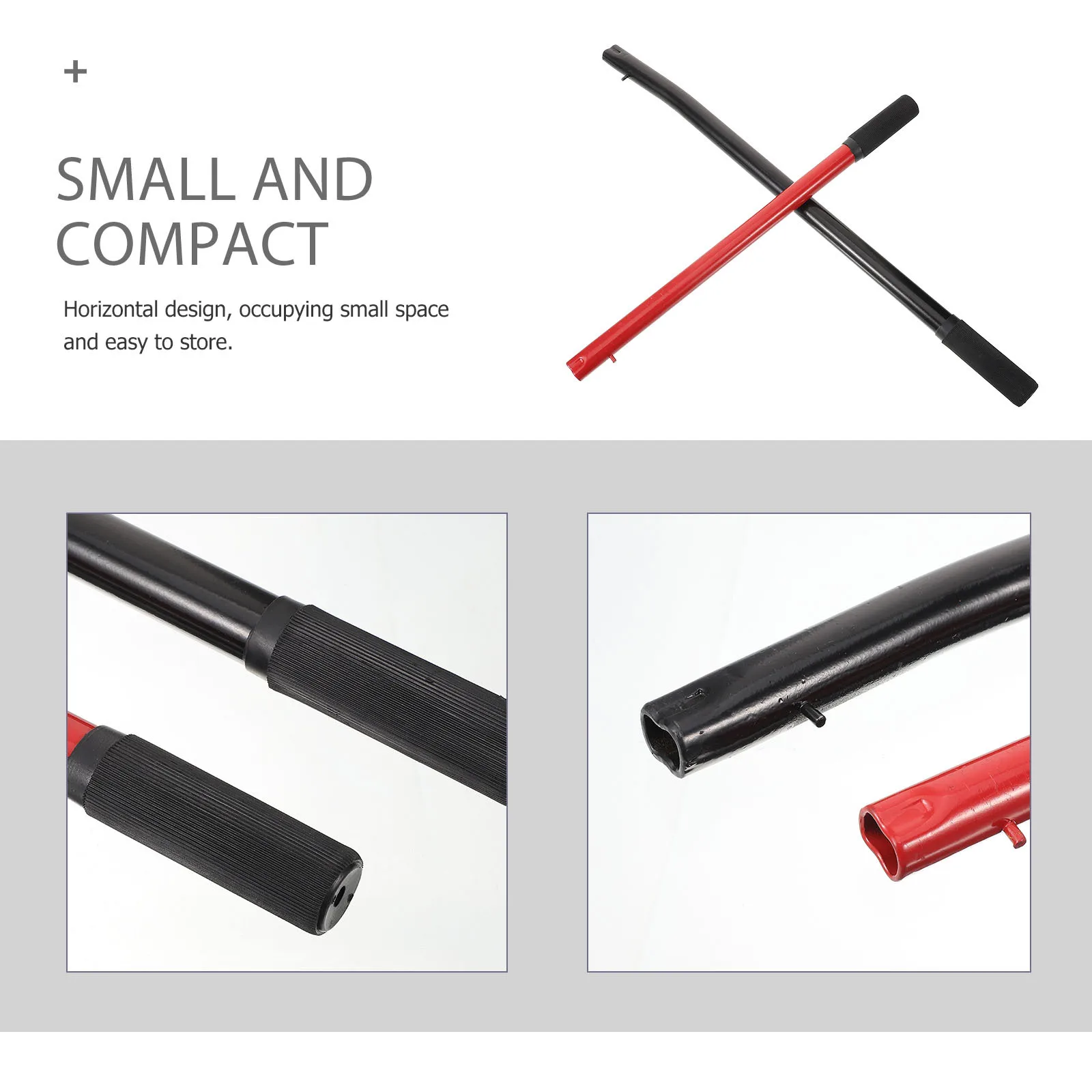 

2Pcs Jack Handle Replacement Sturdy Steel Rubber Construction Compact Design Effortless Use Jack Rod Pole Lever Handle