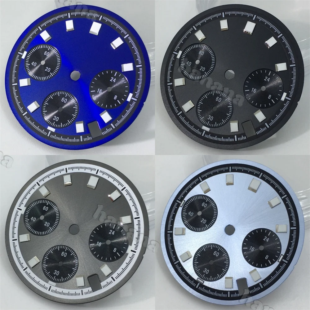 High Quality Green Luminous VK63 Dial 30mm Panda Dial For VK63 Movement Watch Modification Accessories