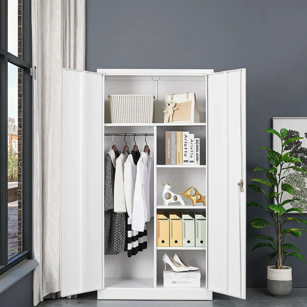 

2 Door Dismantle Lightweight Manufacturers Modern Design Dormitory Bedroom Clothes Steel Cabinet Locker Closet Metal Wardrobe