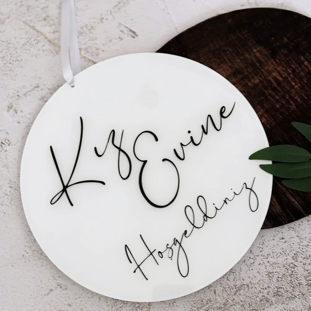 شخصية الزفاف باب الديكور علامة ترحيب Kiz Evine Damat Evi الاكريليك نص مخصص ترحيب الطفل حفل زفاف هدية