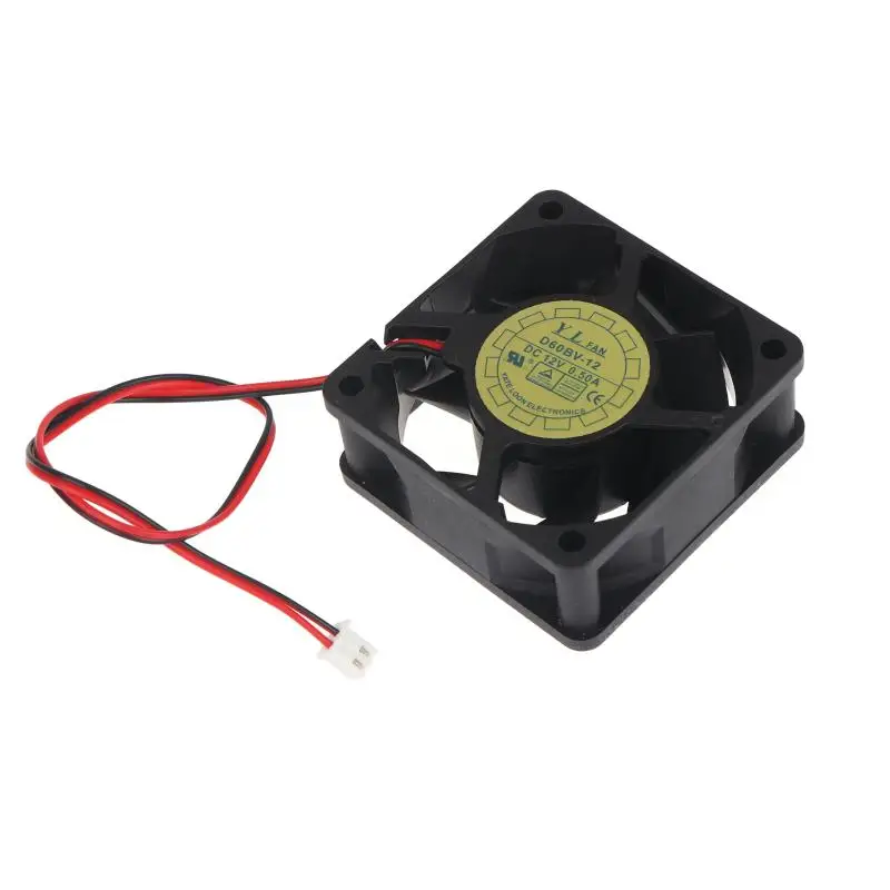 ∘1Pc 12V 0.5A DC Cooling Fan 2-Wire High Airflow 60x60x20mm 6CM Replacement for Y.L.Fan D60BV-12 LED Light Cooling