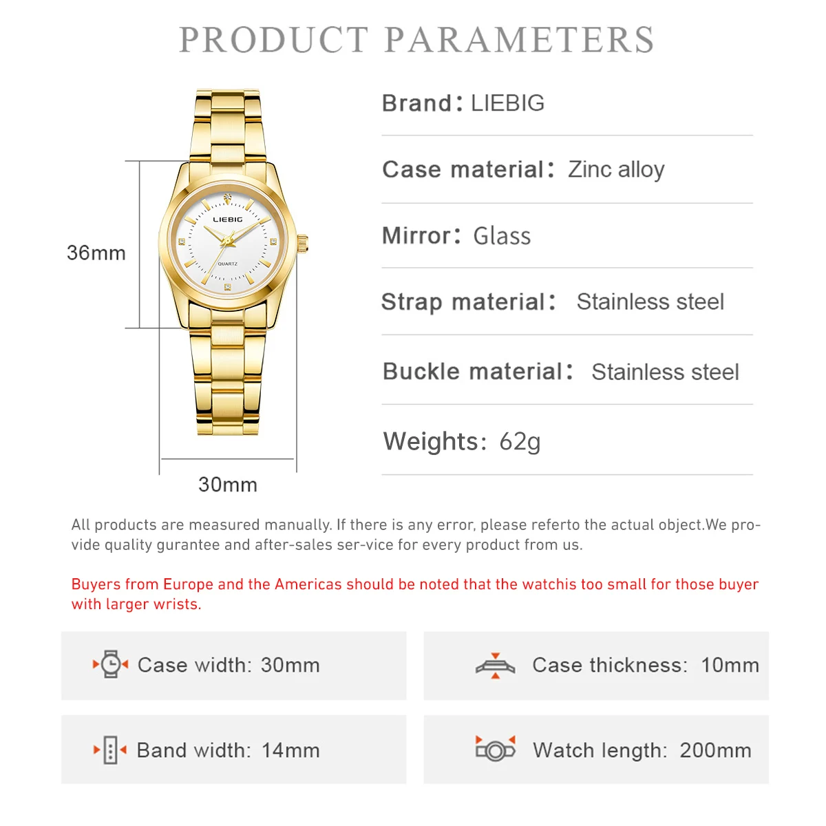 LIEBIG Damen-Quarzuhren mit Armbändern, einfaches Design, 3 Bar, wasserdicht, modisch, Stahlgürtel, Damen-Armbanduhren für Mädchen, Geschenk