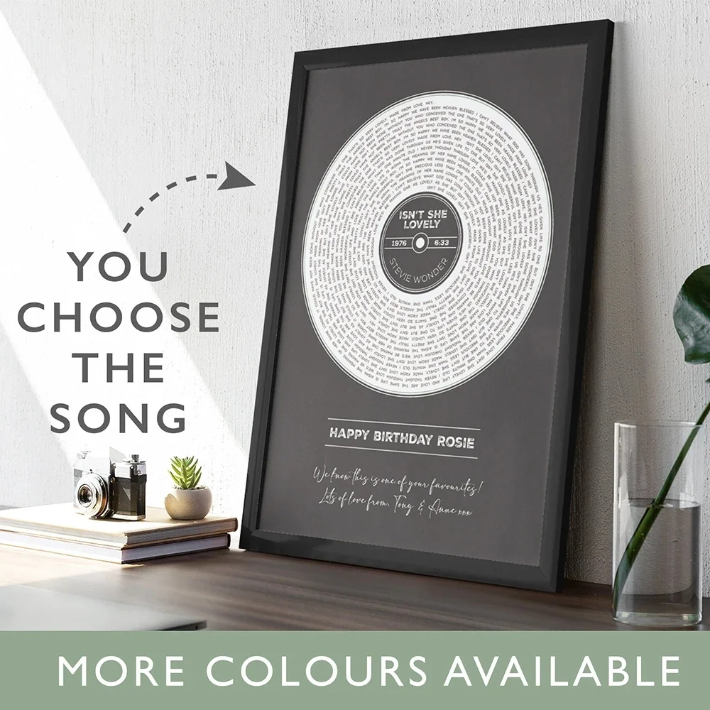 طباعة كلمات الأغاني المخصصة، تنزيل رقمي، ملصق فينيل ملون مخصص، ملصق موسيقى، هدية مخصصة للذكرى السنوية، ملصق كلمات الأغاني