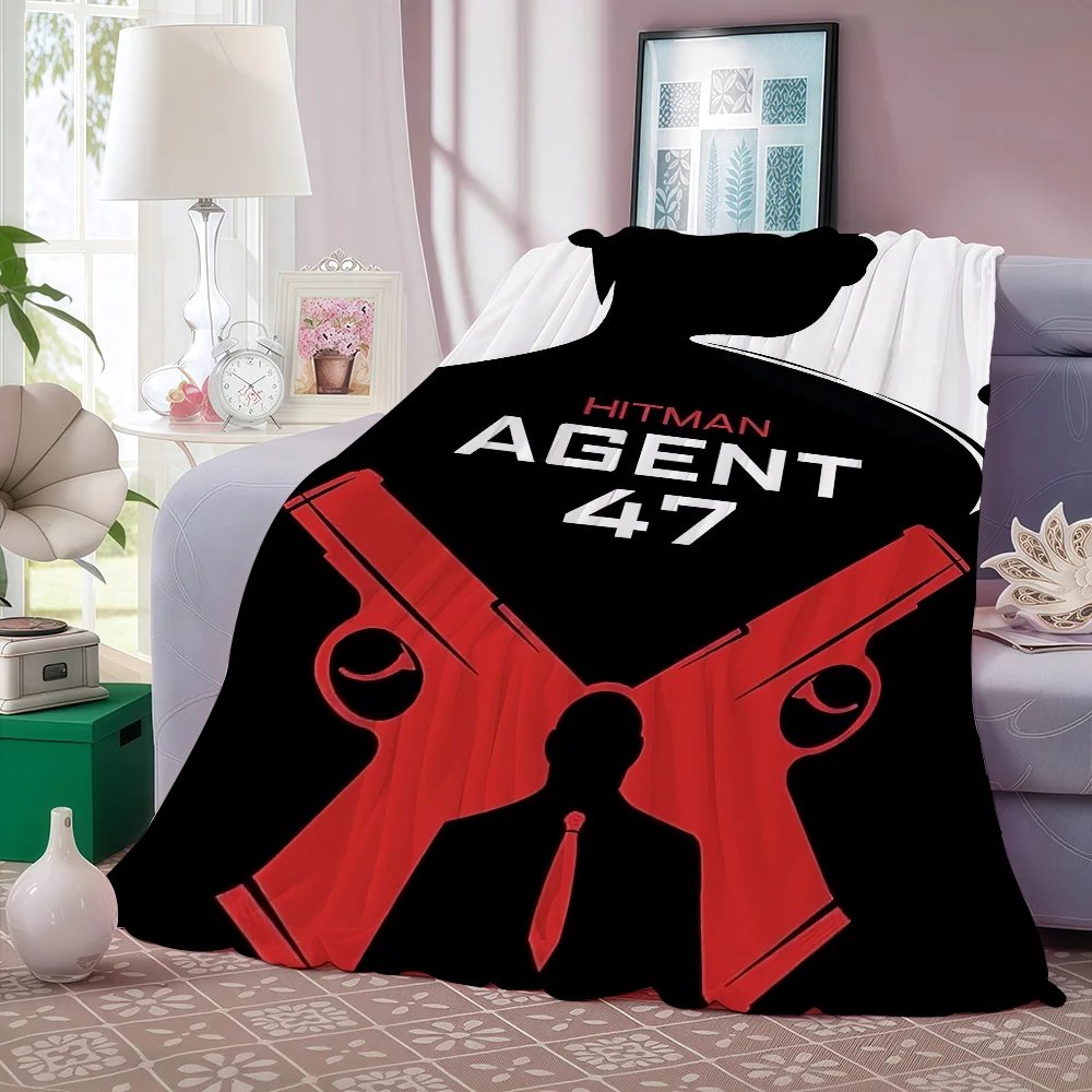 Game A-Agent 47 Hitman Blanket Warm And Soft Suitable For Bedroom Living Room Sofa Bed Office Travel Camping view 5