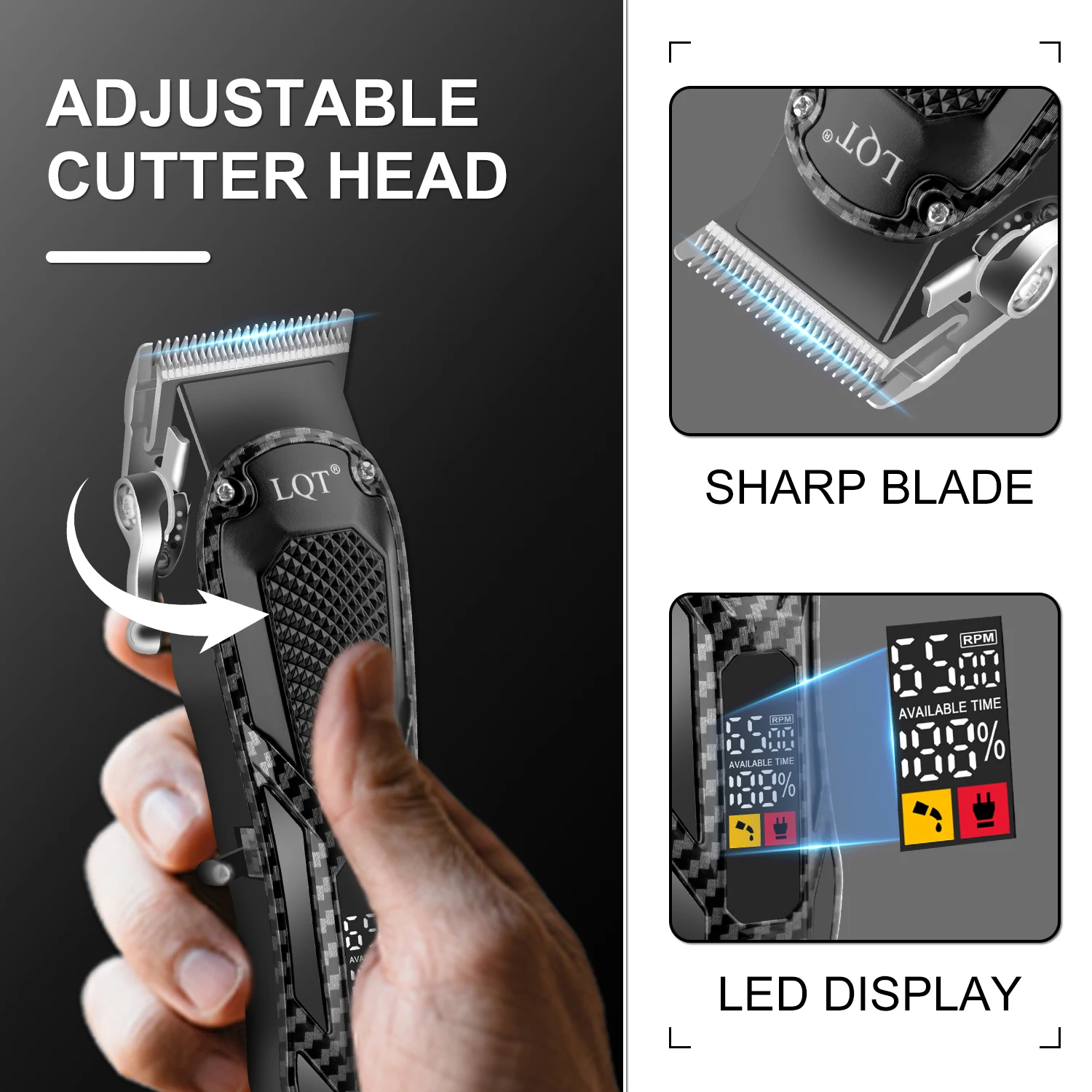 Men's Hair Clipper Set (3-Piece / 2-Piece): Cordless Trimmer/Shaver, USB Rechargeable — Father's Day & Valentine's Day Gift - view 2