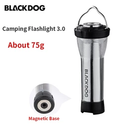 Naturehike BLACKDOG Camping Flashlight 3.0 Ultralight 75g Waterproof Magnetic Lamp USB High Power Rechargeable Outdoor Lantern