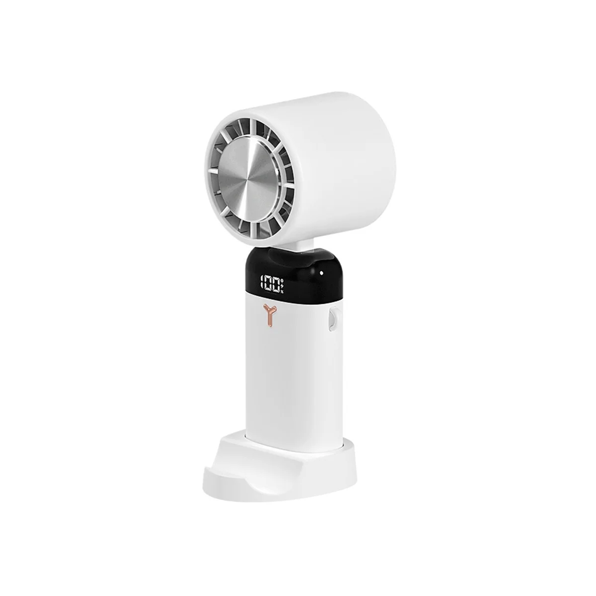 3600MAh Mini Handheld Fan Portable Semiconductor Refrigeration Cooling Desktop Fan Folding Hanging Neck Air Cooler,White