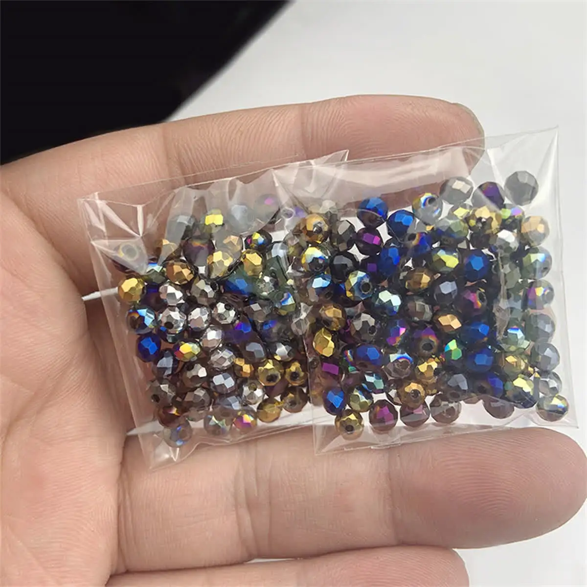 JHNBY 4mm 100pcs Round Shape Austrian crystals loose beads ball supply surface color plated bracelet necklace Jewelry Making DIY
