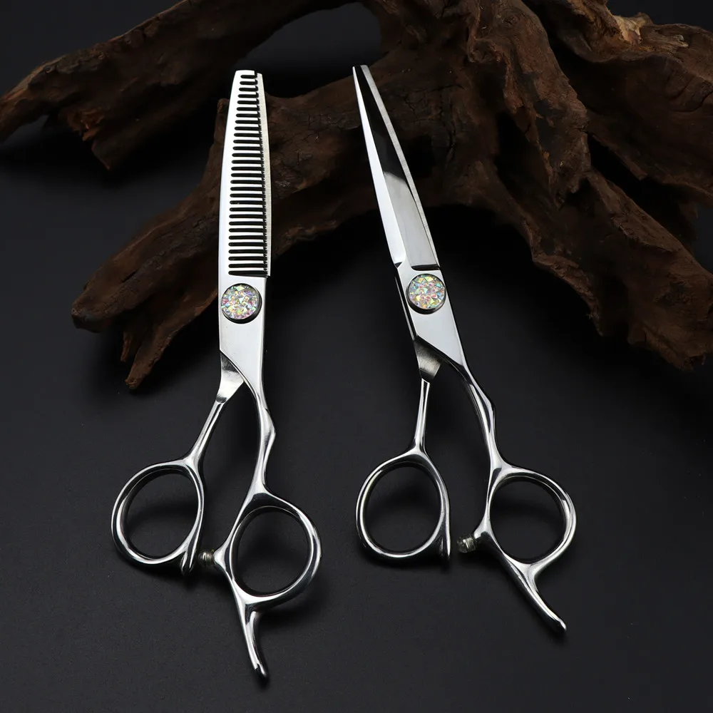 

Professional Japan 440c steel 6 '' scissor Gem hair scissors haircut thinning barber hair cutting shears hairdressing scissors