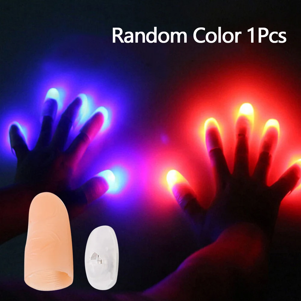 Blue Light Led Flashing Fingers Halloween Party Toys Magic Thumbs Light Toys for Adult Magic Trick Props for Children