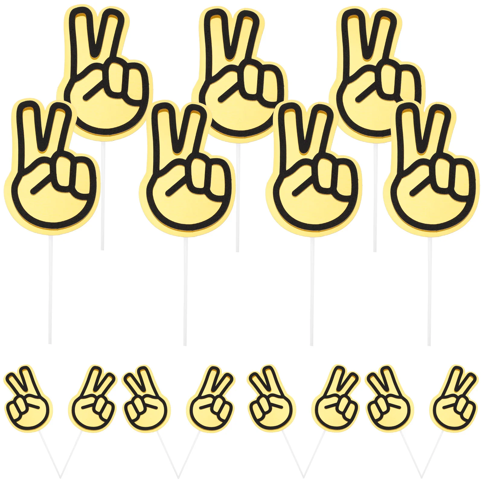 

20pcs Gesture Insertion Cupcake Topper Peace Sign Party Decoration Birthday Cake naments Retro Theme Picks Hand Paper Jam