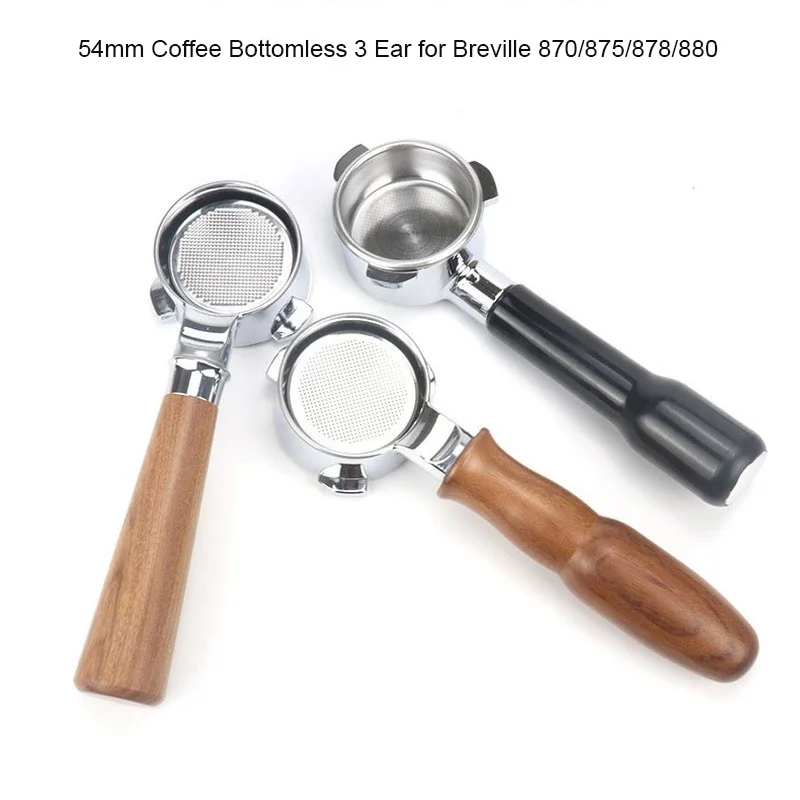 Breville-Bottomless Coffee Filter Replacement, Espresso Barista Tools, 3 Ear Portafilter, 54mm, 870, 875, 878, 880