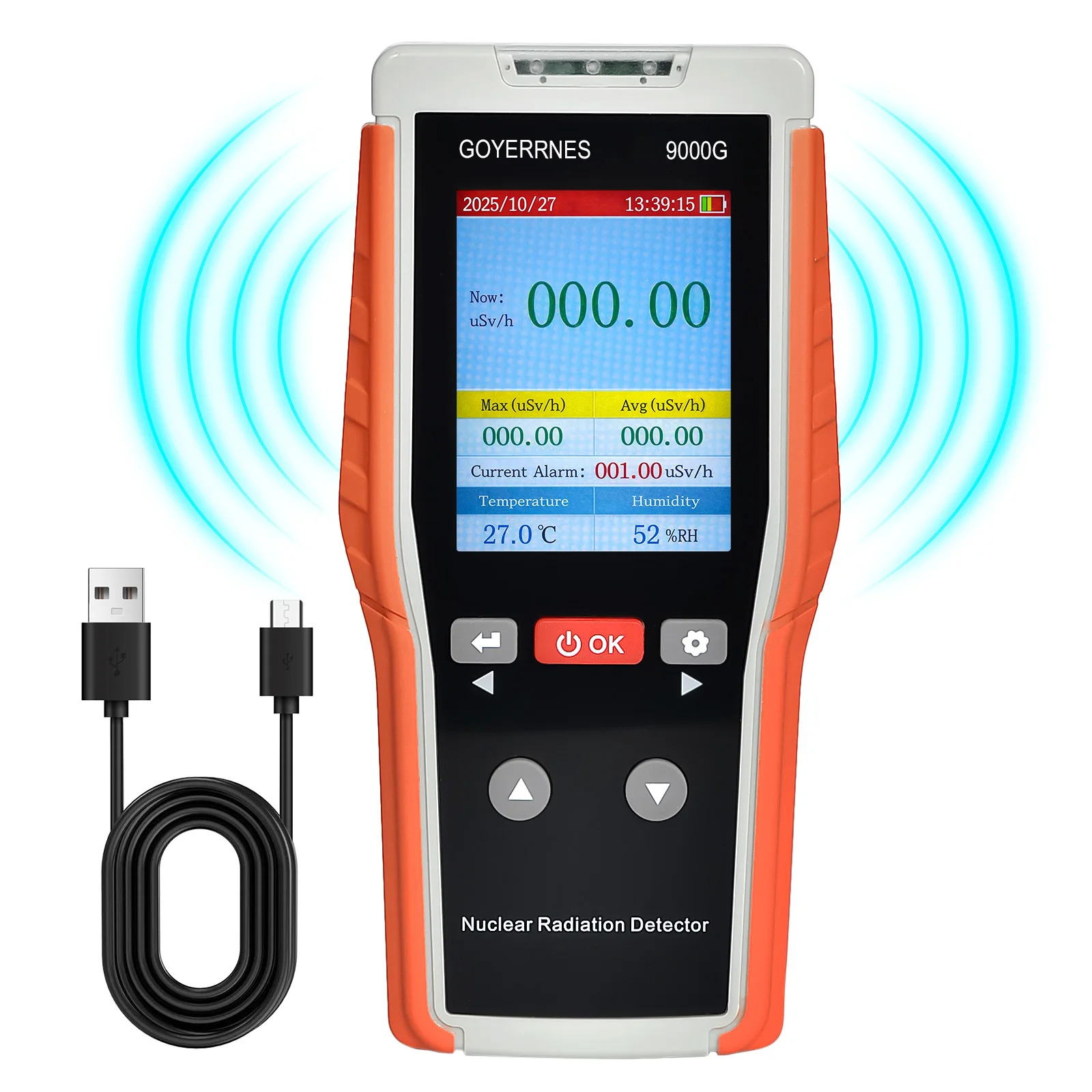 

oldPeak HP-9000G Nuclear Radiation Detector Geiger Counter βγX-Ray Portable Dosimeter Real-time Vibration Alarm Monitor Tester