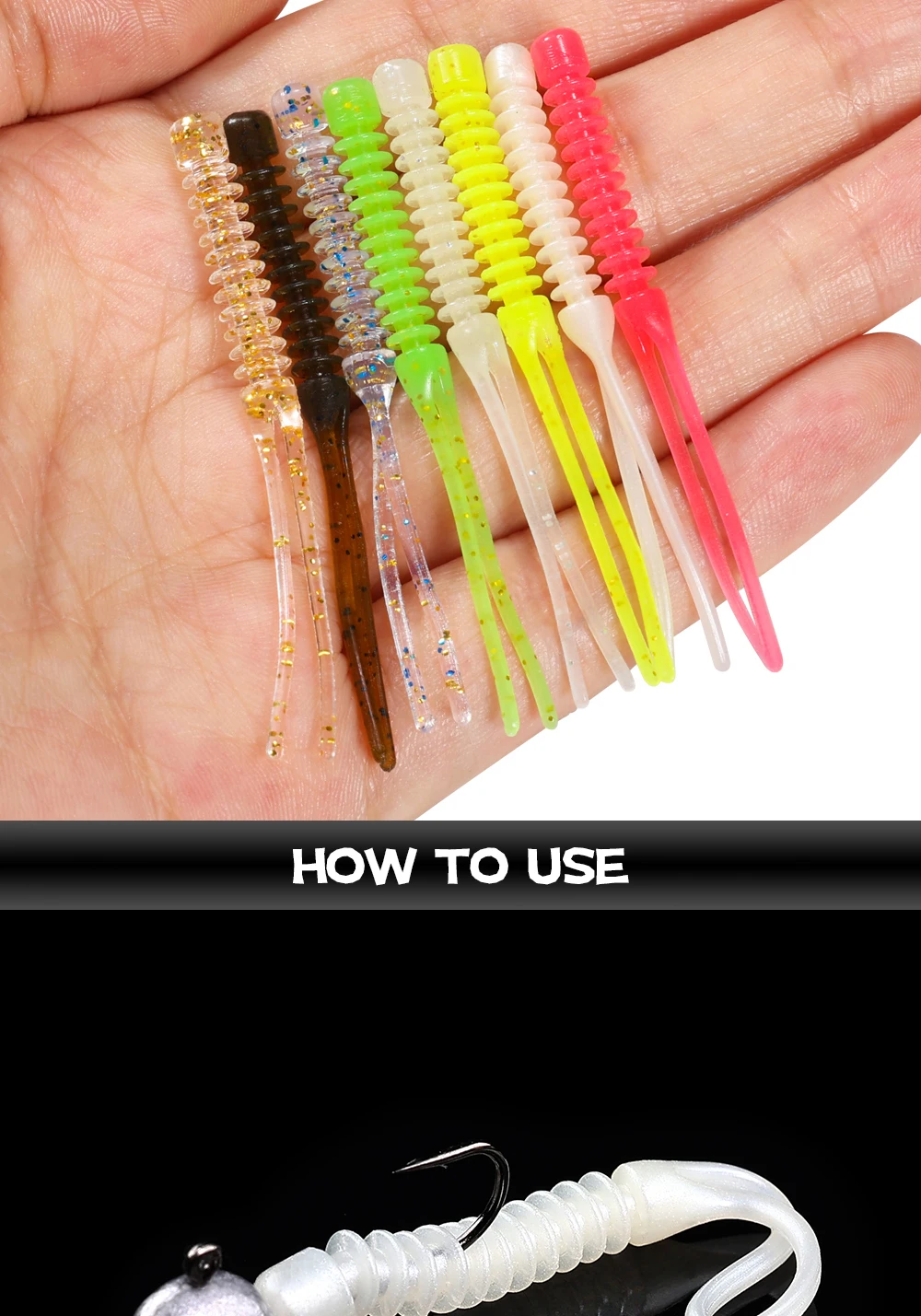 Palisander Ajing Weicher Köder 5,5 cm TPR Mini Kunststoff Schwimmender Swimbait Silikon Köder Doppelschwanz Wurm Felsenfischen Maden Bass Karpfen – Detail 5