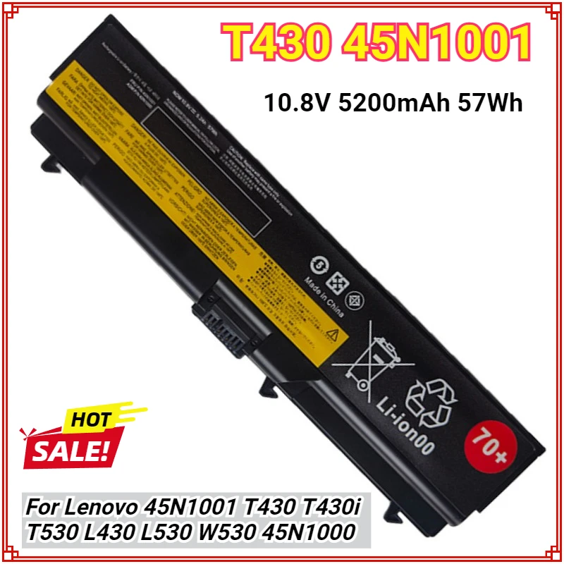 

45N1001 70+ T430 Laptop Battery for Lenovo ThinkPad L412 L430 L420 L512 L520 L530 T410 T410i T420 T420i T430 T430 T520 T530T510