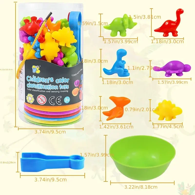 Regenbogen Zählen Tier Sortieren Spielzeug Farbe Sortieren Tier Dinosaurier Form Klassifizierung Montessori Sinnes Spielzeug Jungen Mädchen Geschenk