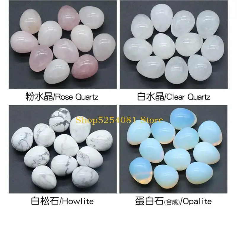 AXYC 20pcs Mini Tumbled Stone Set Colorful Crystals Eggs Natural Stone Easter Eggs Gemstones Polished Worry Stones Ornament