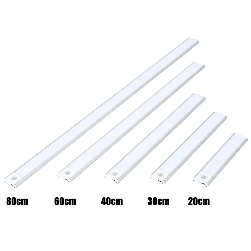 Night Light Motion Sensor LED USB Rechargeable 1000mAh Battery Cabinet Lamp 3 Colors Dimming For Bedroom Kitchen Light