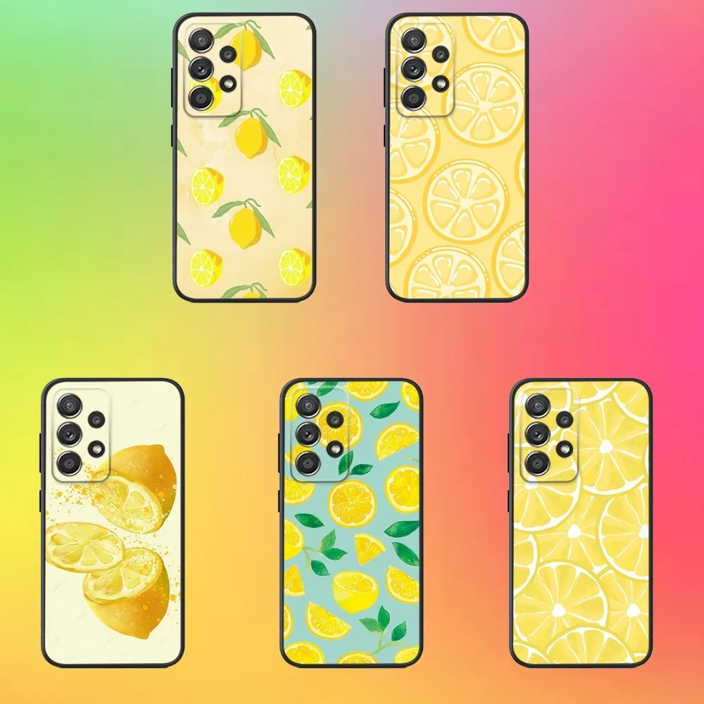 

Fruit Lemon Phone Case For Samsung S25,S24,S21,S22,S23,S30,Ultra,S20,Plus,Fe,Lite,Note,10,9,5G Black Cover