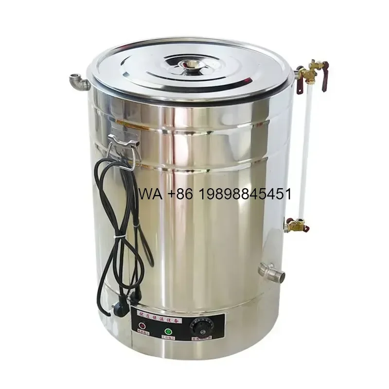 Wmwmnu for Professional 70L Interlayer Water Heated Honey Storage Tank Stainless Steel Honey Tank with Heater Wax