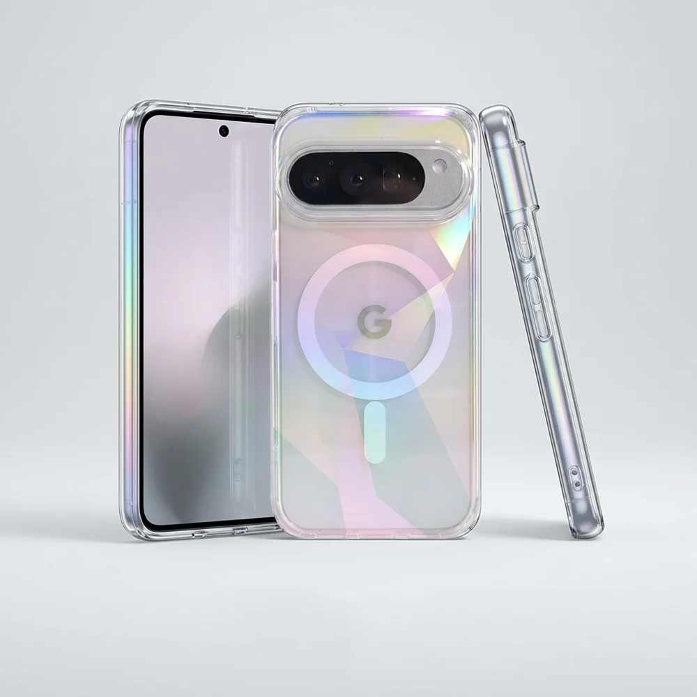 Geometryczne etui na telefon Google Pixel 9A/10A/10Pro/10Pro XL, z magnesem i powłoką 2H odporną na zarysowania, odporne na wstrząsy i odciski palców.
