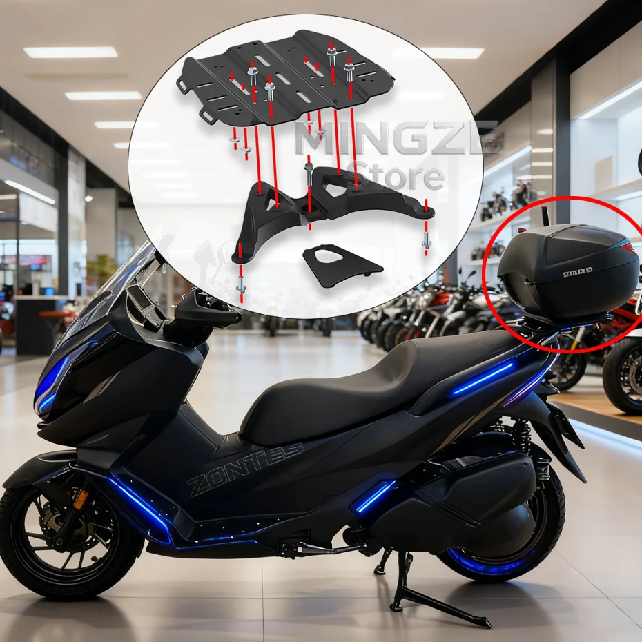 

Motorbike Rear Seat Tail Cargo Luggage Rack Bracket Carrier Support Rack Shelf For ZONTES 350E 350 E ZT350E