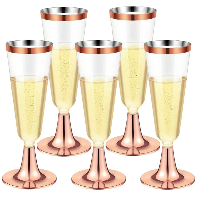 

Plastic Champagne Flutes Wine Glasses Champagne Glasses Reusable Stemmed Party Wine Cups For Party Cocktail