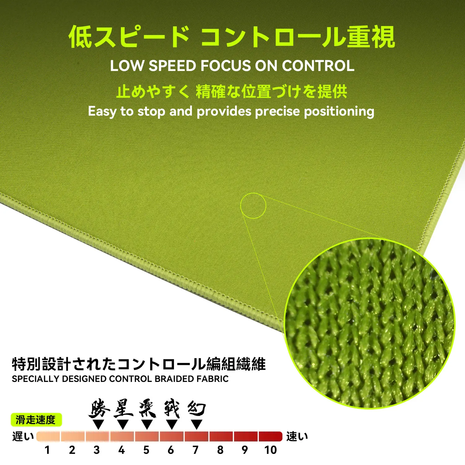 TALONGAMES Control type eSports Gaming MousePad, Fabric Cross Anti Slip Function Rubber Base, Sheng Series L Size