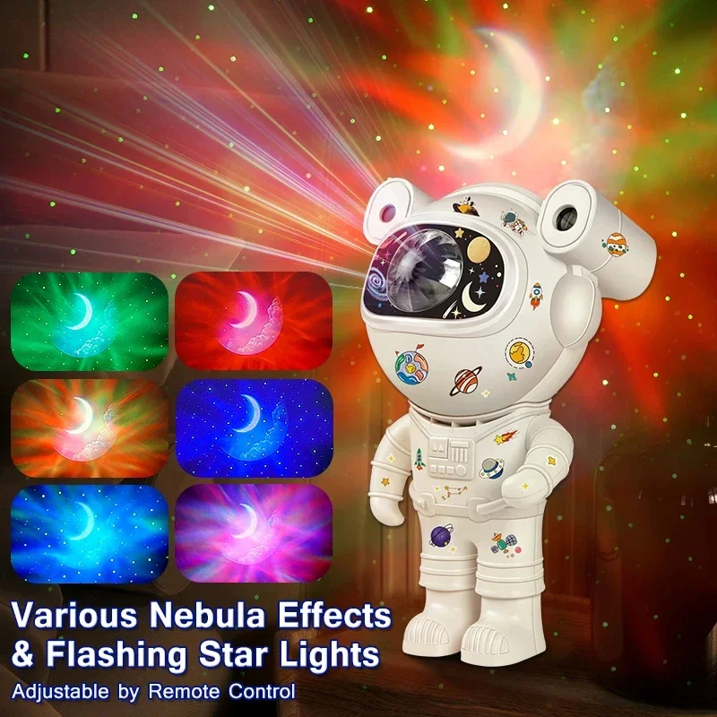 Star Projector Night Light 360 Adjustable Astronaut Nebula Galaxy Lighting for Children Christmas Birthday Gift