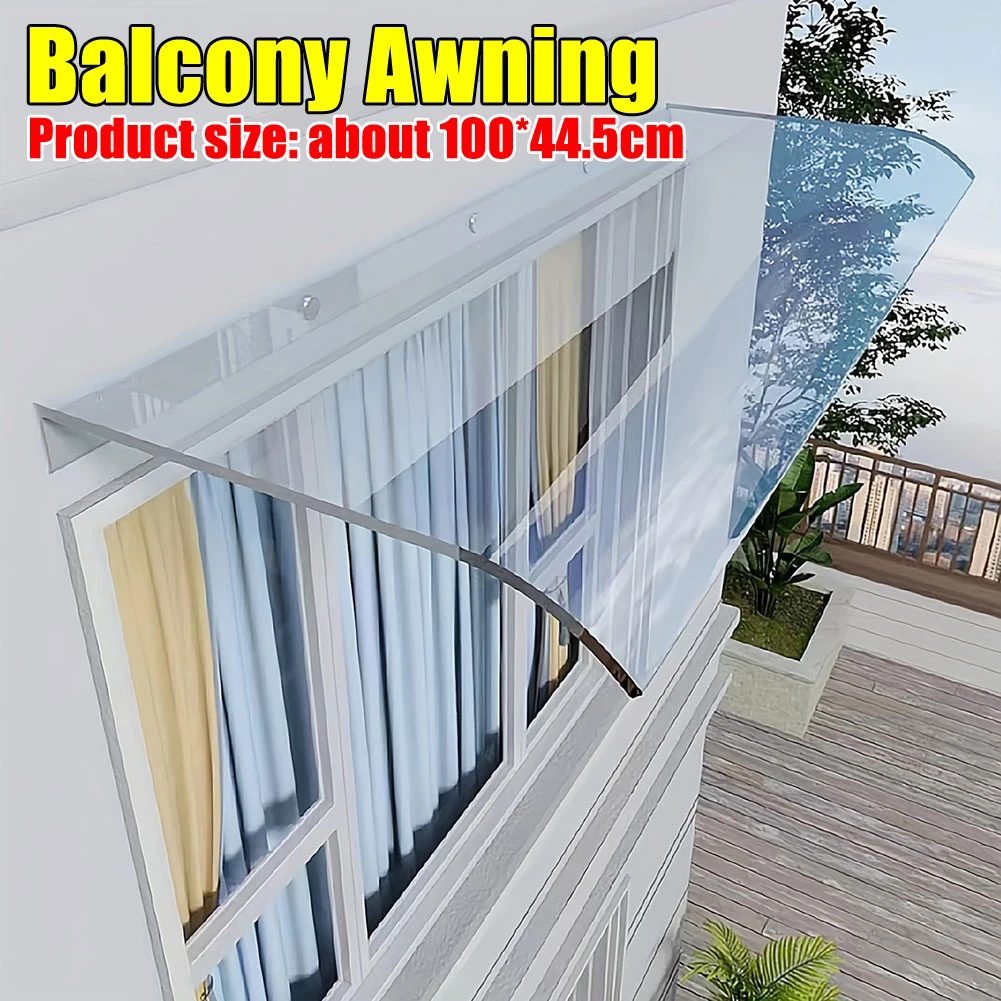 

Transparent No Bracket Awning Canopy UV Rain Protection Invisible Rain Shelter Cover Window Door Wall Canop Outdoor Door Awning