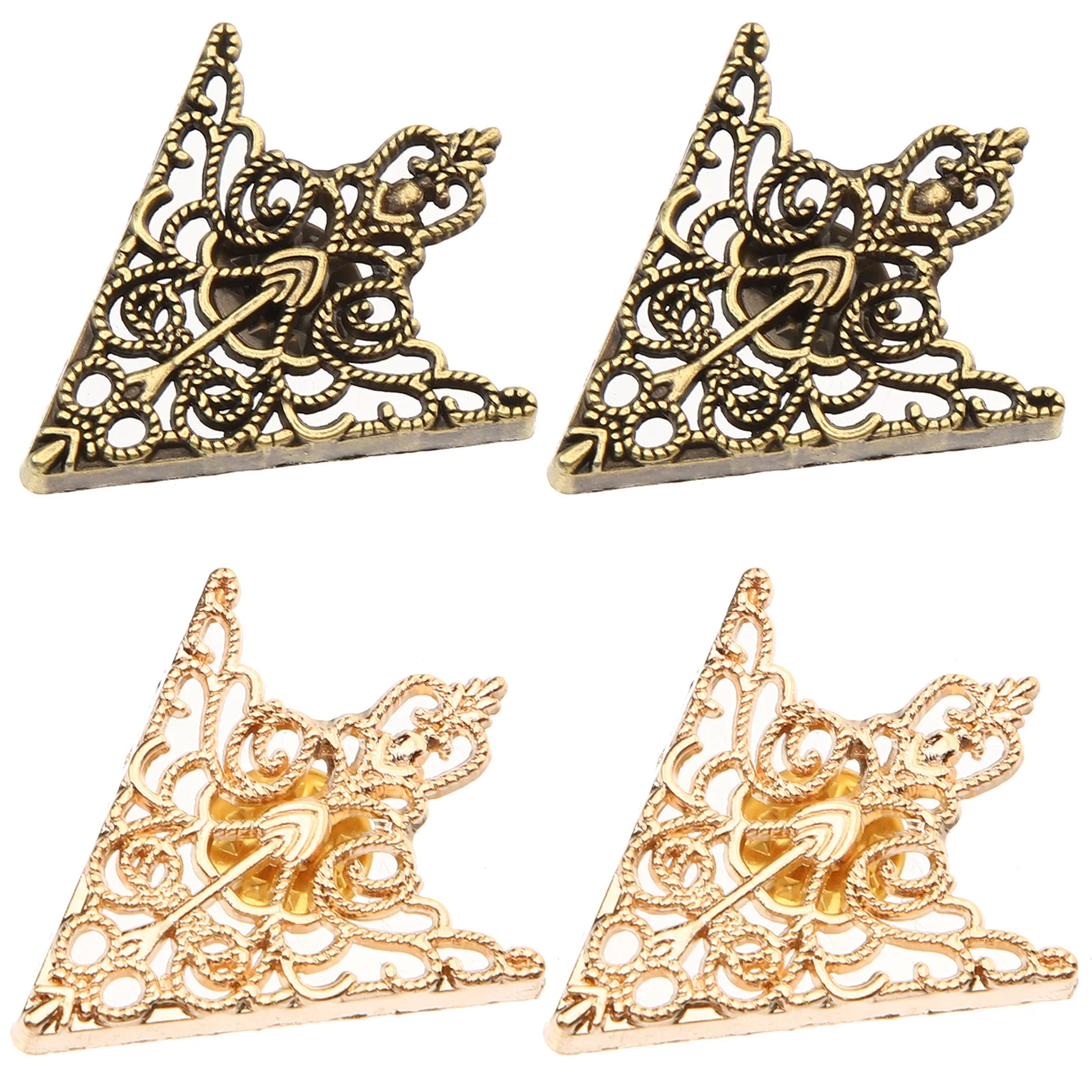 

4Pcs Shirt Collar Brooch Buckle Retro Zinc Alloy Clothing Accessories for T-Shirt Scarf Hat Neckwear